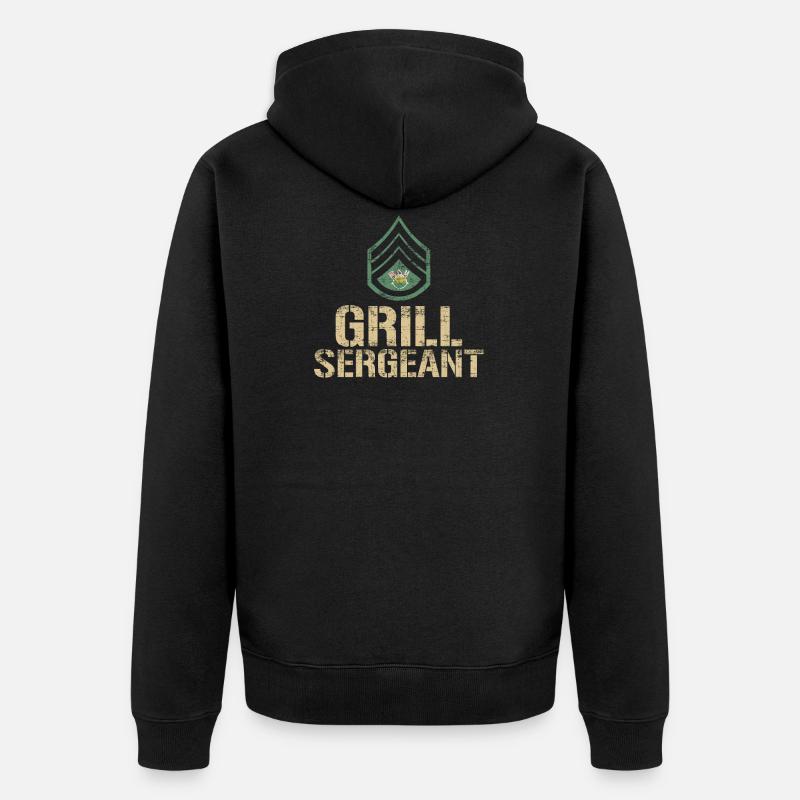 Funny Grill Sergeant Grill Barbecue - Veste à capuche bio Premium Unisexe - noir