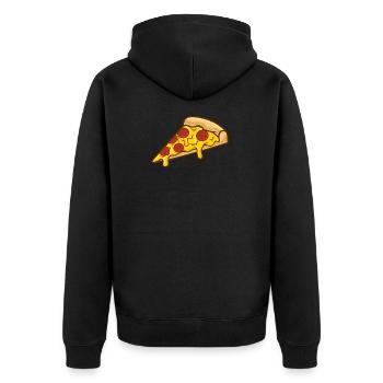 Pizza Slice - Cadeau familial drôle - Veste à capuche bio Premium Unisexe - noir - Dos - Nico (187cm)