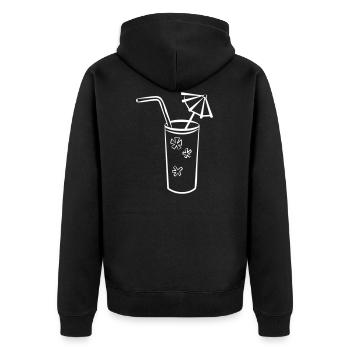 cocktail - Unisex Premium Organic Zip Hoodie - black - Back - Nico (187cm)
