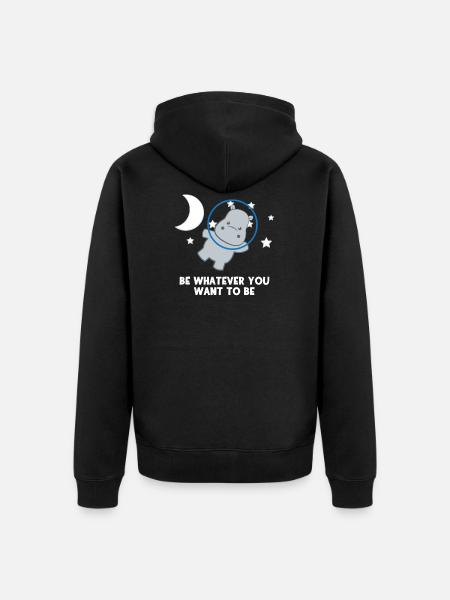 Hippo - Hippos - Hippofan - Be You - Unisex Premium Organic Zip Hoodie - black
