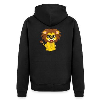 Joli motif enfant lion avec lunettes et crinière - Veste à capuche bio Premium Unisexe - noir - Dos - Nico (187cm)