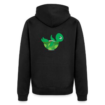 Cute turtle on his back - children motif - Unisex Premium Organic Zip Hoodie - black - Back - Nico (187cm)