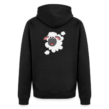 Funny sheep T-shirt for kids and babies motif - Unisex Premium Organic Zip Hoodie - black - Back - Nico (187cm)
