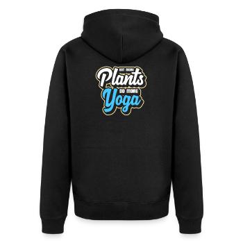 Yoga Sport Movement Plant Healthy - Unisex Premium Organic Zip Hoodie - black - Back - Nico (187cm)