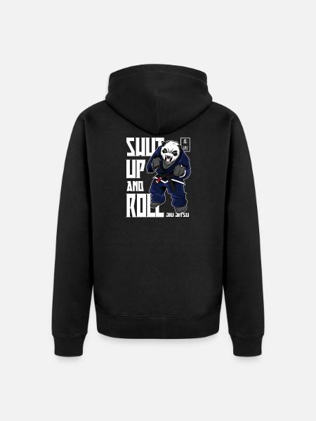 Angry BJJ Panda - BJJ Brazilian Jiu Jitsu Shirt - Unisex Premium Organic Zip Hoodie - black