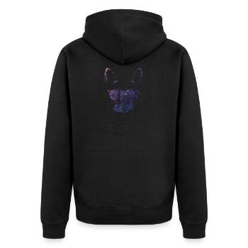 Frenchie French Bulldog Neon All Gift - Unisex Premium Organic Zip Hoodie - black - Back - Nico (187cm)