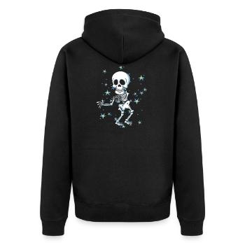 Skelett Halloween Floss Like A Boss Flossing Dance - Unisex Premium Bio Zip Hoodie - Schwarz - Hinten - Nico (187cm)