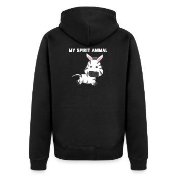 Zebra - Zebra - T-shirt zèbre - Spirit Animal - Veste à capuche bio Premium Unisexe - noir - Dos - Nico (187cm)