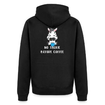 Zebra - Zebra - T-shirt zèbre - Café - Veste à capuche bio Premium Unisexe - noir - Dos - Nico (187cm)