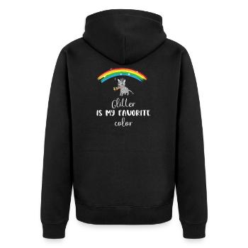 Zebra - Zebra - Zebrafan - LGBT - Paillettes - Veste à capuche bio Premium Unisexe - noir - Dos - Nico (187cm)