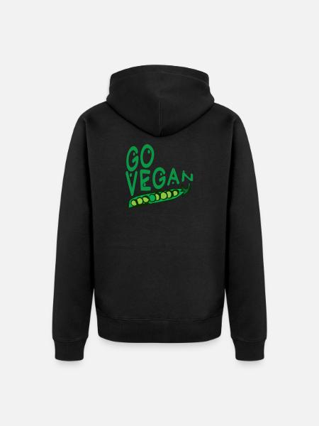 Go vegan - Unisex Premium Organic Zip Hoodie - black