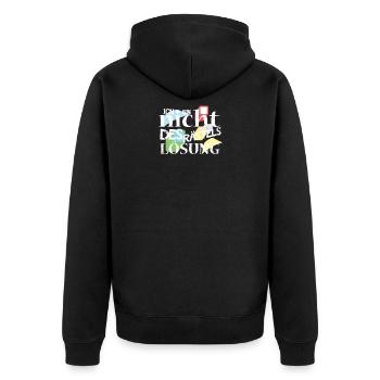 Lösung Rätsel Aufgabe - Unisex Premium Bio Zip Hoodie - Schwarz - Hinten - Nico (187cm)