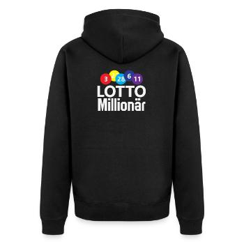 Lotto millionaire numbers money luck success - Unisex Premium Organic Zip Hoodie - black - Back - Nico (187cm)