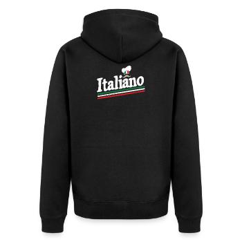 Italie Italien Italiano - Veste à capuche bio Premium Unisexe - noir - Dos - Nico (187cm)
