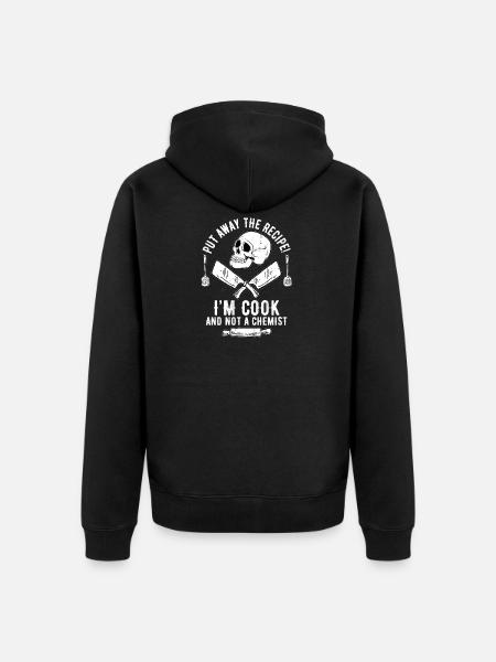 Cooking skull - Unisex Premium Organic Zip Hoodie - black