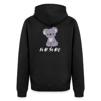 Koala - Koalas - Koala T-Shirt - Fur Sure - Unisex Premium Bio Zip Hoodie - Schwarz - Hinten - Nico (187cm)