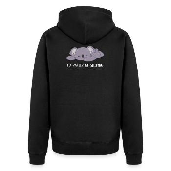 Koala - Koalas - Koala T-Shirt - Sleeping - Unisex Premium Organic Zip Hoodie - black - Back - Nico (187cm)
