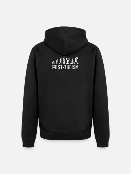 Post-Théisme Athéisme Athée Chemise Evolution - Veste à capuche bio Premium Unisexe - noir