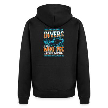 Plongée sous-marine plongeur mer océan disant cadeau - Veste à capuche bio Premium Unisexe - noir - Dos - Nico (187cm)
