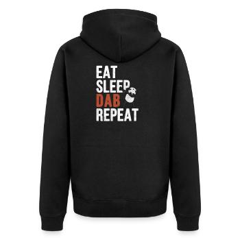 Eating Sleep Dabbing Repeat Gift - Unisex Premium Organic Zip Hoodie - black - Back - Nico (187cm)