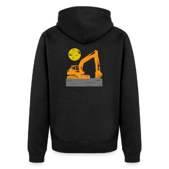 Bagger Bauarbeiter Baustelle Baggern Kinder - Unisex Premium Bio Zip Hoodie - Schwarz - Hinten - Nico (187cm)