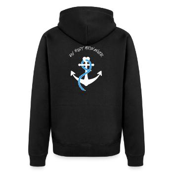 You are my anchor love - Unisex Premium Organic Zip Hoodie - black - Back - Nico (187cm)