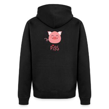 Mignon cochon - Veste à capuche bio Premium Unisexe - noir - Dos - Nico (187cm)