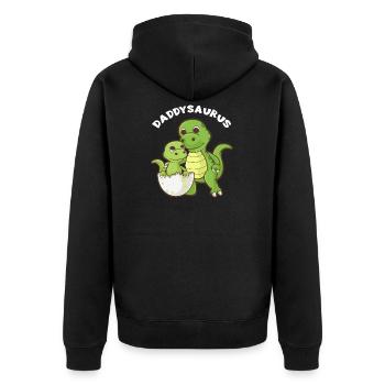Daddysaurus - Cadeau assorti de famille drôle - Veste à capuche bio Premium Unisexe - noir - Dos - Nico (187cm)