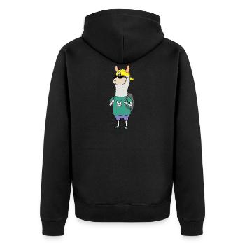 Alpagas - Veste à capuche bio Premium Unisexe - noir - Dos - Nico (187cm)