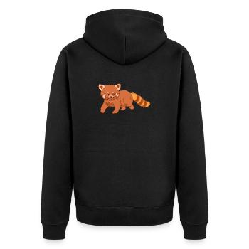 Roter Panda - Unisex Premium Bio Zip Hoodie - Schwarz - Hinten - Nico (187cm)