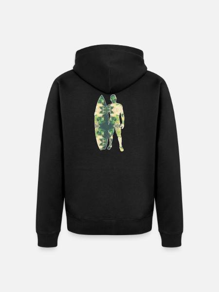 Polygone surfeur vert - Veste à capuche bio Premium Unisexe - noir