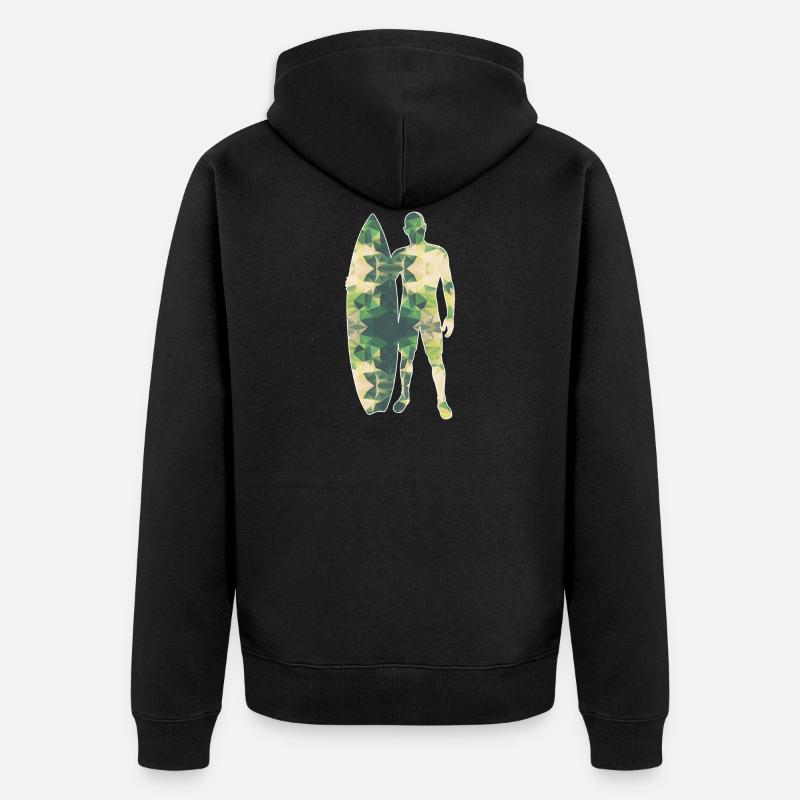 Polygone surfeur vert - Veste à capuche bio Premium Unisexe - noir