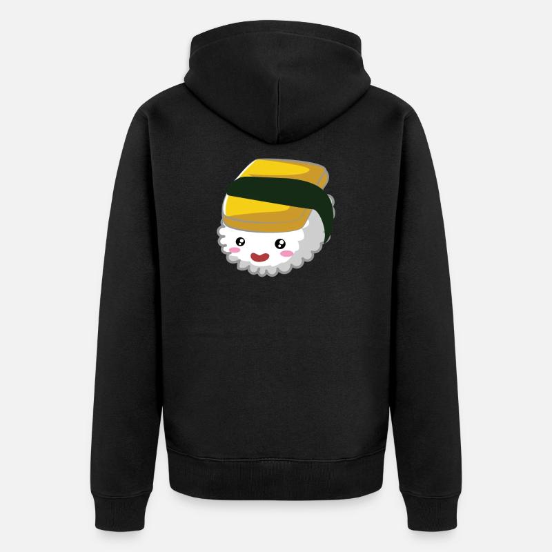 sushi6Zeichenflaeche 1 - Unisex Premium Bio Zip Hoodie - Schwarz