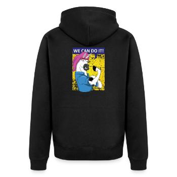 Nous pouvons faire ce licorne Unicorn Girlpower - Veste à capuche bio Premium Unisexe - noir - Dos - Nico (187cm)