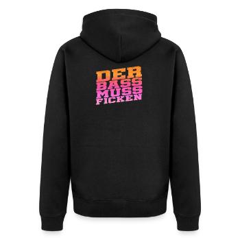 The bass must fuck - Unisex Premium Organic Zip Hoodie - black - Back - Nico (187cm)