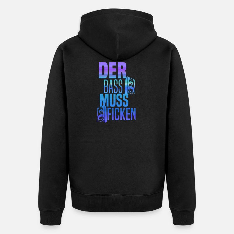 La basse doit baiser, boîtes, - Veste à capuche bio Premium Unisexe - noir