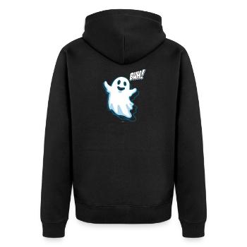 Halloween Spirit Kids Shirt Gift - Unisex Premium Organic Zip Hoodie - black - Back - Nico (187cm)