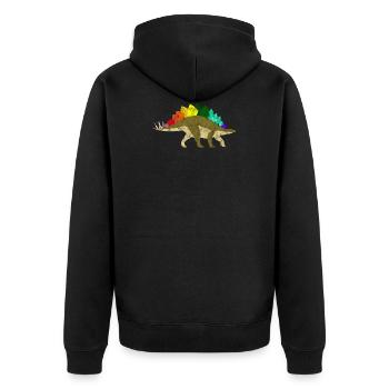 Rainbow Dinosaurs - Unisex Premium Bio Zip Hoodie - Schwarz - Hinten - Nico (187cm)