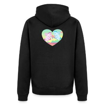 Pony Love - Geschenkidee - Unisex Premium Bio Zip Hoodie - Schwarz - Hinten - Nico (187cm)