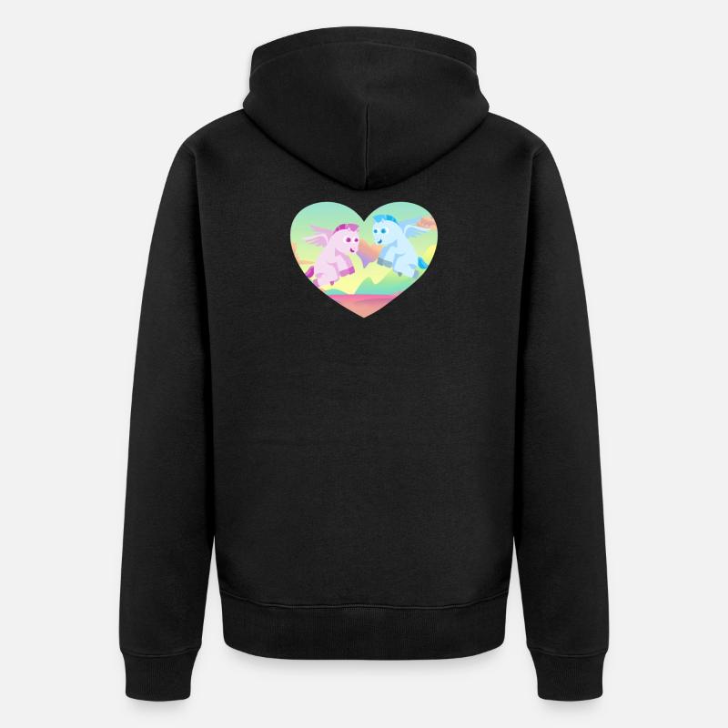 Pony Love - idée cadeau - Veste à capuche bio Premium Unisexe - noir