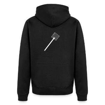 Tapes de mouches blanches - Veste à capuche bio Premium Unisexe - noir - Dos - Nico (187cm)