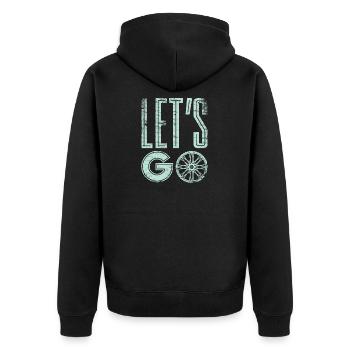 Fahrrad Geschenk Hobby Radfahren Rennrad - Unisex Premium Bio Zip Hoodie - Schwarz - Hinten - Nico (187cm)