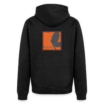 Butterfly butterfly - Unisex Premium Organic Zip Hoodie - black - Back - Nico (187cm)