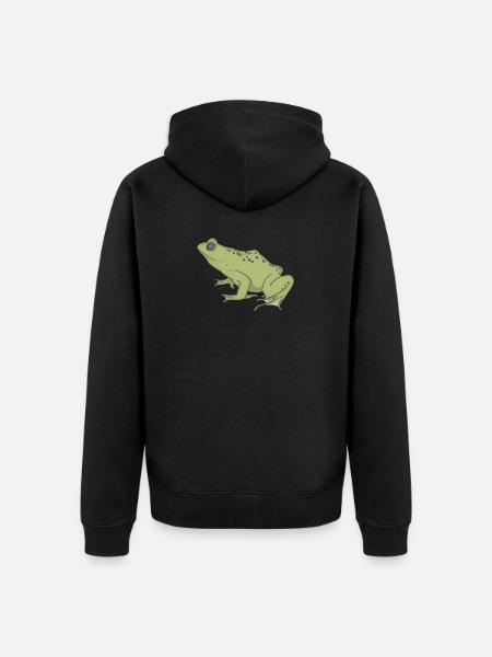 frog - Unisex Premium Organic Zip Hoodie - black