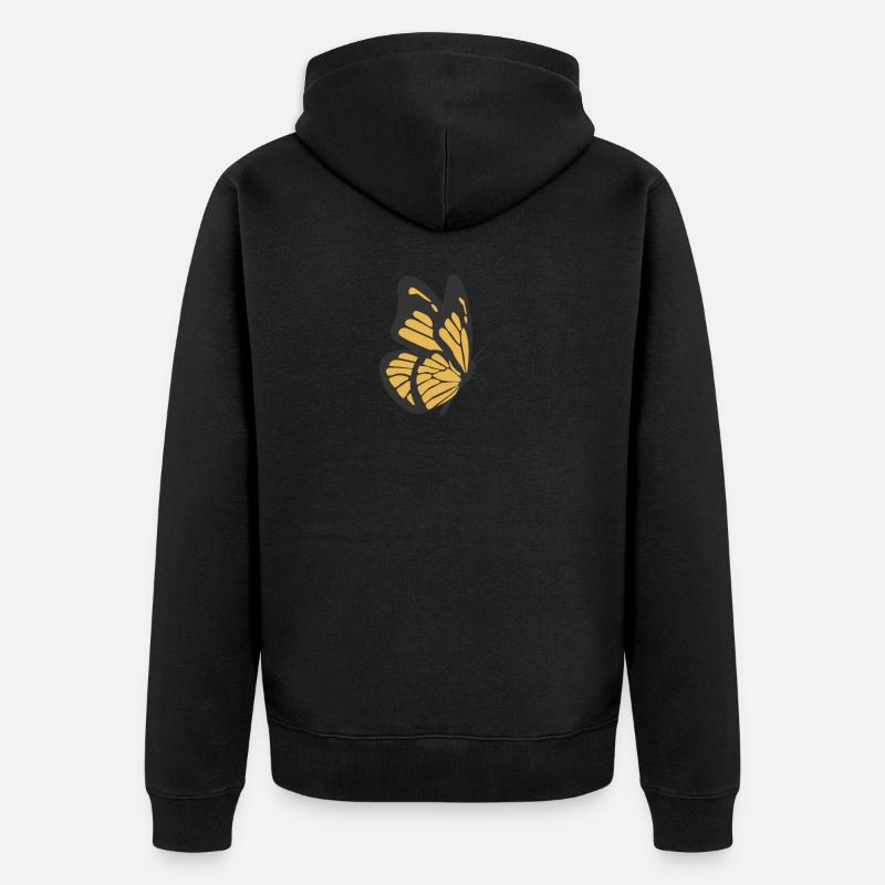 Papillon jaune papillon - Veste à capuche bio Premium Unisexe - noir