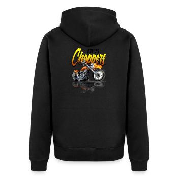 Dfs Choppers - motorcycle - Unisex Premium Organic Zip Hoodie - black - Back - Nico (187cm)