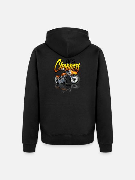 Dfs Choppers - Motorrad - Unisex Premium Bio Zip Hoodie - Schwarz