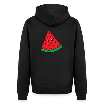 Pastèque souriante - Veste à capuche bio Premium Unisexe - noir - Dos - Nico (187cm)