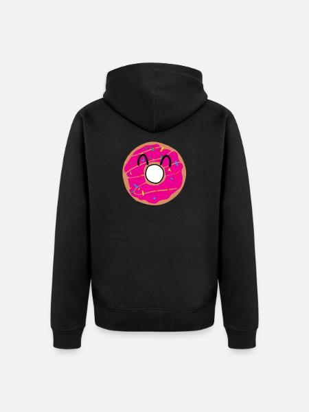 Donut with hole and sprinkles - Unisex Premium Organic Zip Hoodie - black