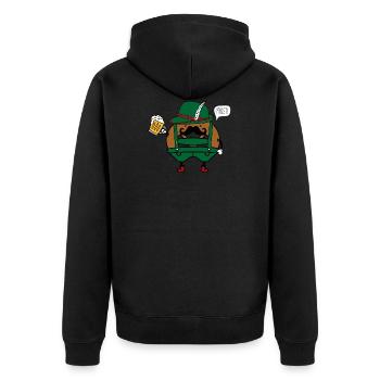 Pomme de terre en costume Prost - Veste à capuche bio Premium Unisexe - noir - Dos - Nico (187cm)